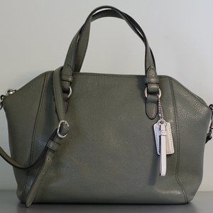 Olive Green Pebbled Leather Coach Kelsey Satchel